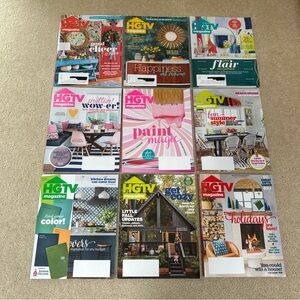 HGTV Magazine Lot of 9 Issues December 2021 to December 2022 Paint Home Makeover